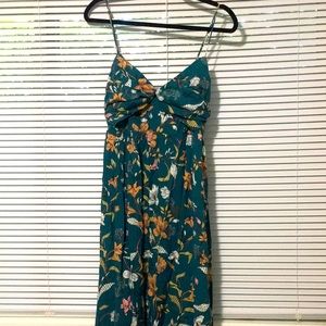 Teal floral maxi dress